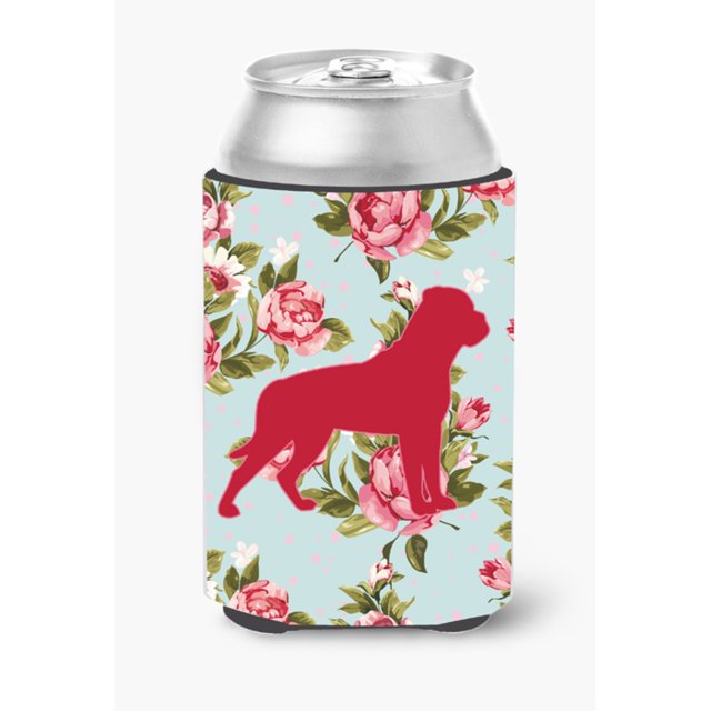 Rottweiler Shabby Chic Rosas Azules Lata O Botella Aislador De Bebidas Hugger Bb1083