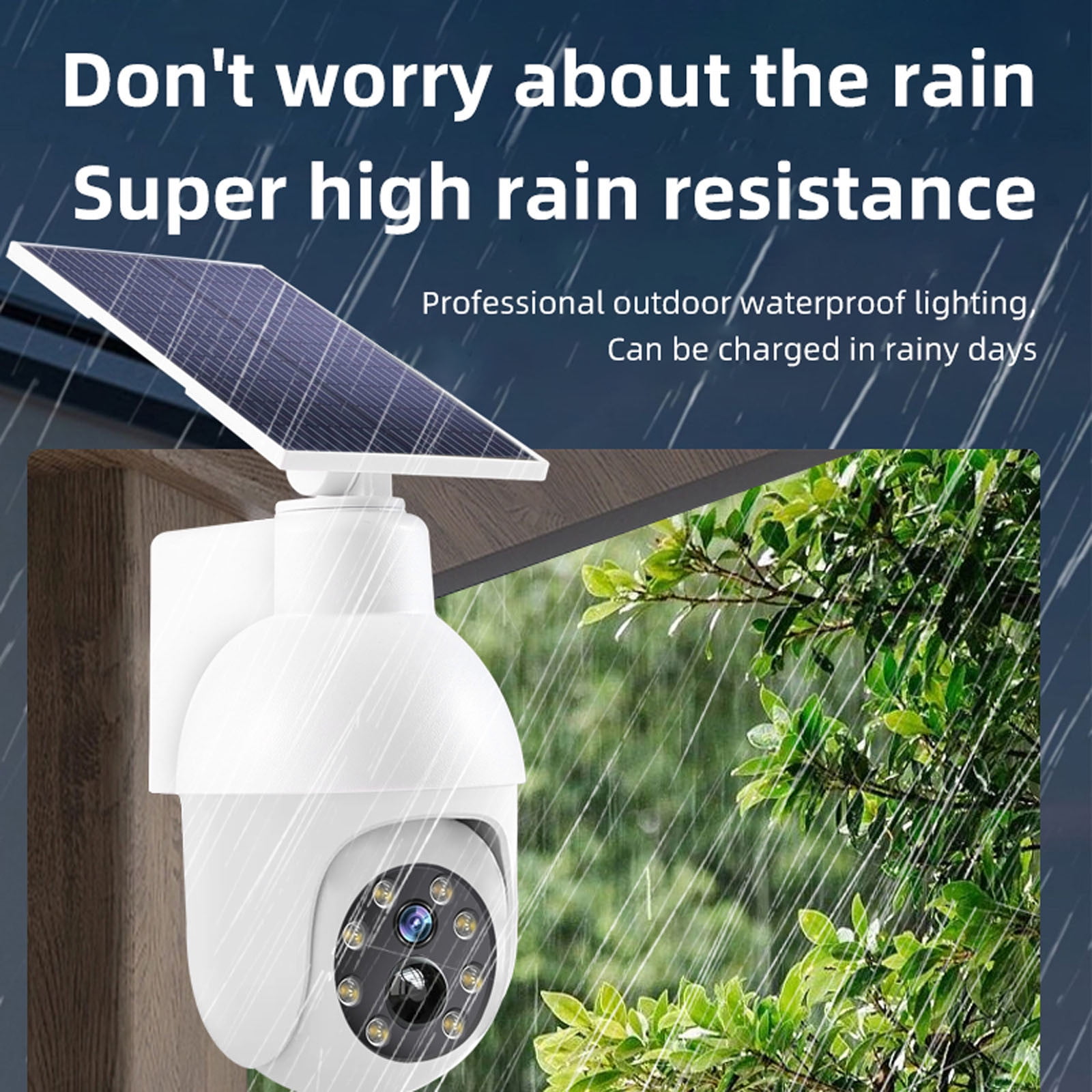 InsCrazy Cameras for Home Security, Solar Energy Outdoor Courtyard Light Intelligent Human Sensing Light Simulation Monitoring Camera Street Light