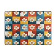 thumbnail image 5 of Yayeee Area Rugs for Living Room 5.2'x4' Non Slip Washable Bedroom Floor Carpet, Yellow Checkered Daisy, 5 of 5