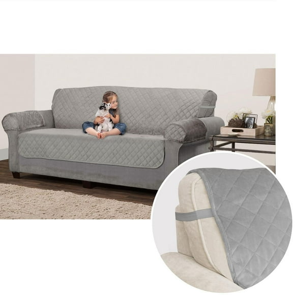 Housse de sofa en tissu peluche SmartFit, housse de mobilier en 3 pièces, lavable à la machine