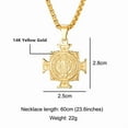 thumbnail image 2 of San Benito Necklace 14K Yellow Gold  For Men Women Gold/Silver Color St Benedict Cross Choker Religious Jewelry, 2 of 8