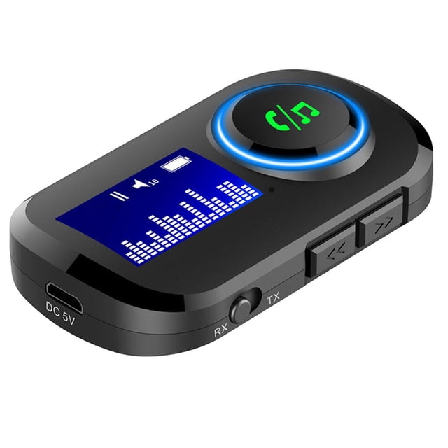 Transceptor Bluetooth 2 En 1 Llamada Manos Libres Estéreo Pantalla Digital Adaptador De Audio Entrada / Salida Aux Bluetooth 5 Transmisor Receptor Negro Scienceny VI005212-00