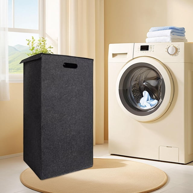 Cesta de almacenamiento de ropa sucia, cesto de almacenamiento de juguetes para el hogar, cesto de ropa sucia portátil plegable, organizador de ropa gris oscuro