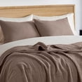 thumbnail image 4 of EVERGRACE Cotton Coverlet Set Full Queen Size 3 Pieces, Lightweight Soft Ribbed Matelassé Bedspread Quilt Set, Cozy Oversized Quilted Bedding Set with 2 Pillow Shams for All Seasons, Mocha Brown, 4 of 8