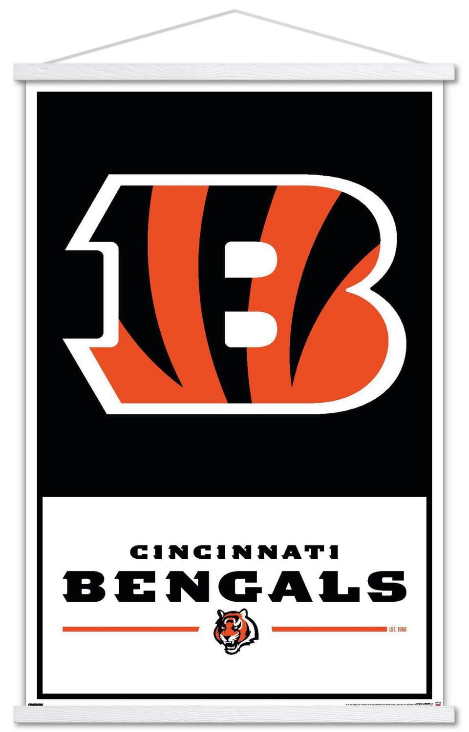 NFL Cincinnati Bengals - Logo 21 Wall Poster with Magnetic Frame, 22.375" x 34"