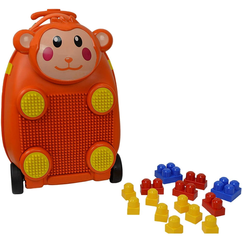 Jimmy'S Toys Toddler Monkey Suitcase Kids Hard Case Shell Rolling