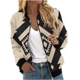 thumbnail image 2 of Ftwytp Womens Casual Daily Coats Lightweight Zip Up Casual Jacket Color Blocked Coat Stand Short Sports Outwear Long Sleeve Jackets, 2 of 5