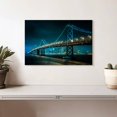 thumbnail image 2 of Elephant Stock Neon Golden Gate Sf Wall Art - Horizontal Canvas Wall Art - Living Room Wall Decor - Architecture Canvas - Teal And Black Decor - 12" x 8", 2 of 4