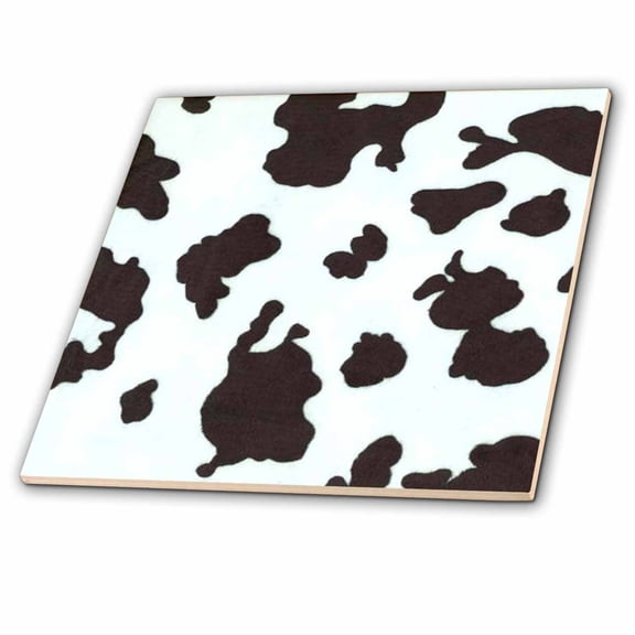 3dRose, Brown n Blue Cow Print, 4 Inch Ceramic Tile