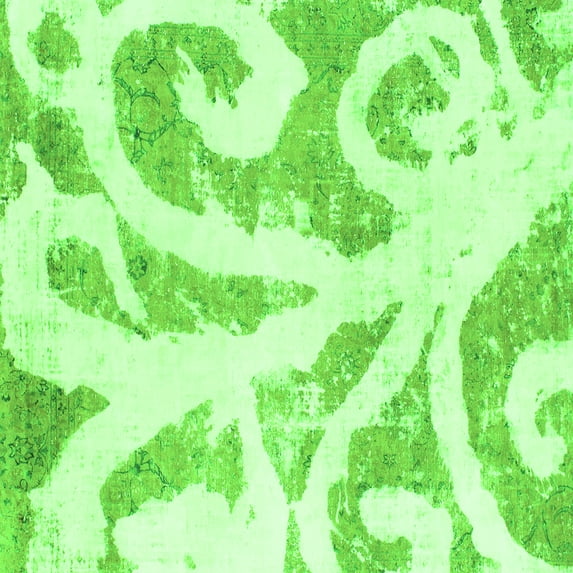 Ahgly Company Indoor Square Abstract Green Modern Area Rugs, 5' Square