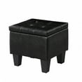 thumbnail image 7 of 3-Piece Storage Ottoman Bench Set with 1 Large Bench and 2 Small Ottoman, PU Leather Storage Bench with Plastic Legs for Living Room, Entryway, Hallway, Bedroom, Black, 7 of 7