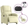 thumbnail image 3 of vidaXL Fauteuil Inclinable Électrique en Cuir Véritable Crème, 3 of 5