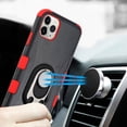 thumbnail image 5 of Apple iPhone 11 PRO Phone Case Hybrid Armor with 360° Rotation Metal Ring Holder Kickstand & Beer Bottle Opener Fits Magnetic Car Mount Shockproof Protective Cover BLACK RED for Apple iPhone 11 Pro, 5 of 8