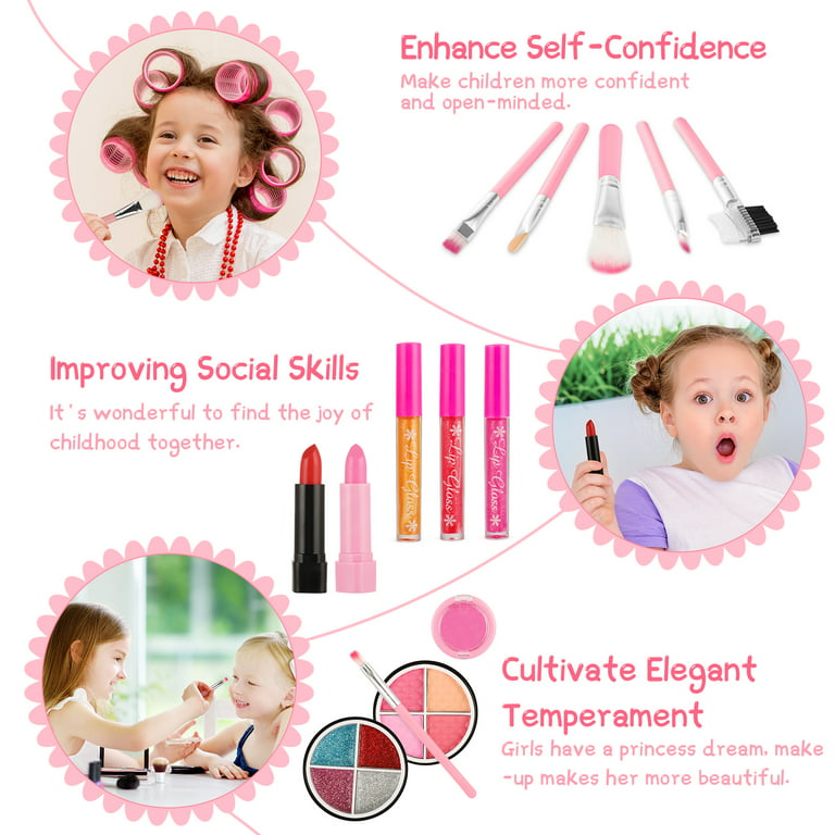 Kids Makeup Kit for Girl, 26 PCS Washable Little Girl Makeup Set Real  Cosmetic, Princess Play Make Up Kit, Makeup Toys Birthday Gift for Kids  Children