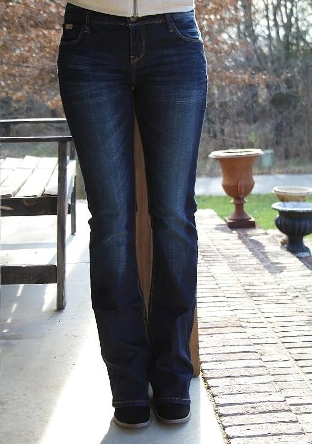Women's Mid Rise Bootcut Stretchy Denim Jeans Pants - image 4