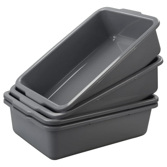 34 L Grey Plastic Bus Box, Bus Tubs, 4 Packs