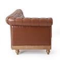 thumbnail image 6 of Kinzie Chesterfield Tufted 7 Seater Sectional Sofa with Nailhead Trim, Cognac Brown and Natural, 6 of 14
