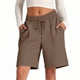 thumbnail image 2 of OIUUAK Women's Solid Color Comfortable Loose Cotton Shorts Casual Pants Drawstring Sports Pants, Loose Shorts for Women Summer, Womens Shorts Casual, Cotton Shorts for Woman, 2 of 2