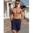 thumbnail image 2 of COOFANDY Men's Black Linen Shorts Casual Summer Beach Shorts Lightweight Cotton Flat Front Short 9 inch Inseam, 2 of 6