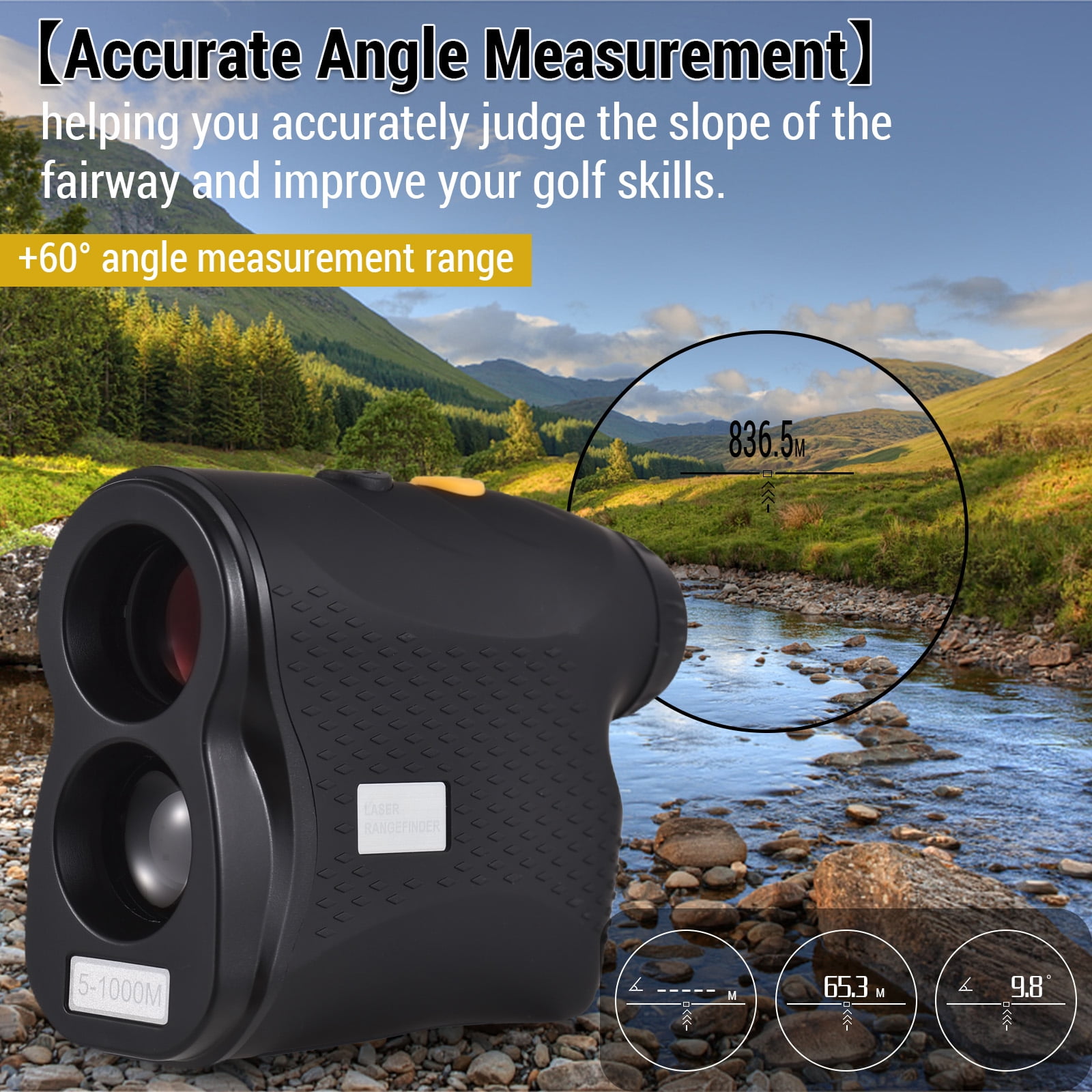 Golf Rangefinder Digital Hunting Measurement Monocular Telescope 600M / 800M / 1000M