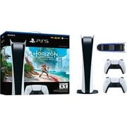 Play-Station-5 Digital Edition Horizon Forbidden West Bundle, Extra White Wireless Controller + Mazepoly Dual Charger Dock for Controllers