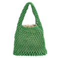 thumbnail image 1 of Bolso de mano para mujer bolso de mano con agujeros bolso de mano de verano tejido de playa bolso de mano grande verde, 1 of 6