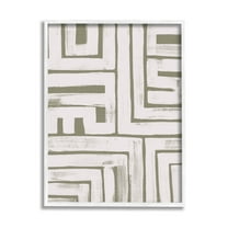 Stupell Industries Geometric Lines Pattern Arrangement Graphic Art White Framed Art Print Wall Art, Design by June Erica Vess