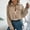 Khaki, variant on Women's Fashion Cropped Shacket Button Down Corduroy Shacket Jackets Casual Long Sleeve Crop Jackets Tops