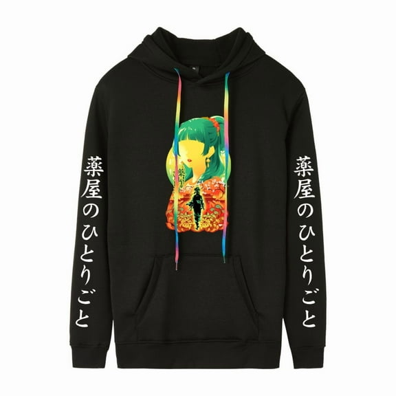 Leveorch The Apothecary Diaries Merch Long Sleeve Hoodie Casual Cotton Unisex Hooded Pullover with Colorful Drawstring