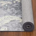 thumbnail image 2 of Floral Print Area Rug, Modern Distressed Foldable Low Pile Non Slip Floor Carpet, 2 of 8
