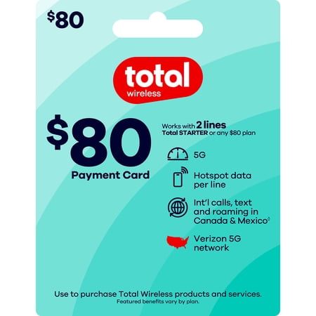 Total Wireless $80 Payment Card e-PIN Top Up (Email Delivery)