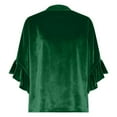 thumbnail image 6 of Turilly Women's Lace Three-Quarter Sleeve Tops V-Neck Button Casual Solid Color Top, 6 of 6