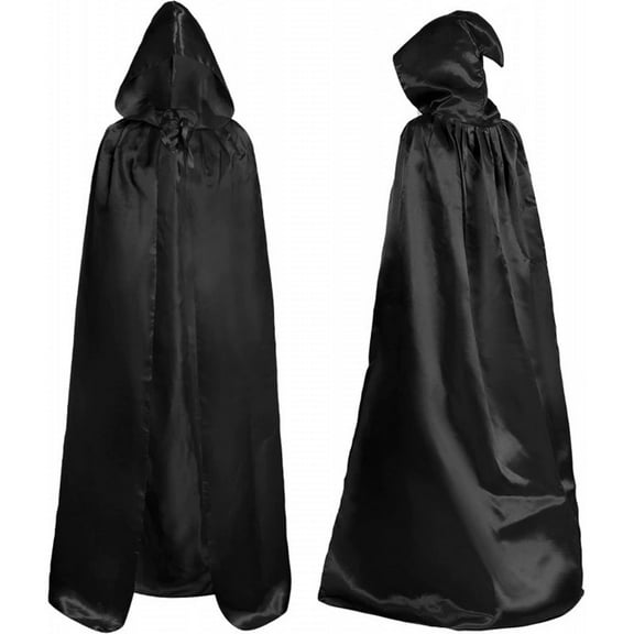 Cloak with Hood Halloween Costume Velvet Cape Witch Vampire Outfits Halloween Costumes for Women Men, Halloween Christmas Cloak Vampire Witch Cape Cosplay Costume
