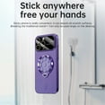 thumbnail image 3 of Allytechgroup for iPhone 13 Pro Max Case [Support Magnetic Car Mount] Silicone Suction Cup Phone Ring Grip Holder [Sticks to Walls] with Kickstand Gold Plating Stand Hard Shockproof Cover, Dark Purple, 3 of 6