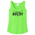 thumbnail image 3 of Howdy Bull Skull Tank Top for Women and Teens Country Western Summer Shirt Neon Green Tank Top Large, 3 of 4