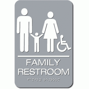 

FAMILY RESTROOM Accessible Sign - Styrene-Gray / White (4 Units)