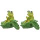 thumbnail image 1 of Escultura de rana Adorable, modelo de rana canotaje de mesa, decoración artesanal de rana de resina, 2 uds., 1 of 6