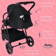 thumbnail image 4 of System travel carriola Sicilia + portabebé plagado compacto telas premium negro, 4 of 9
