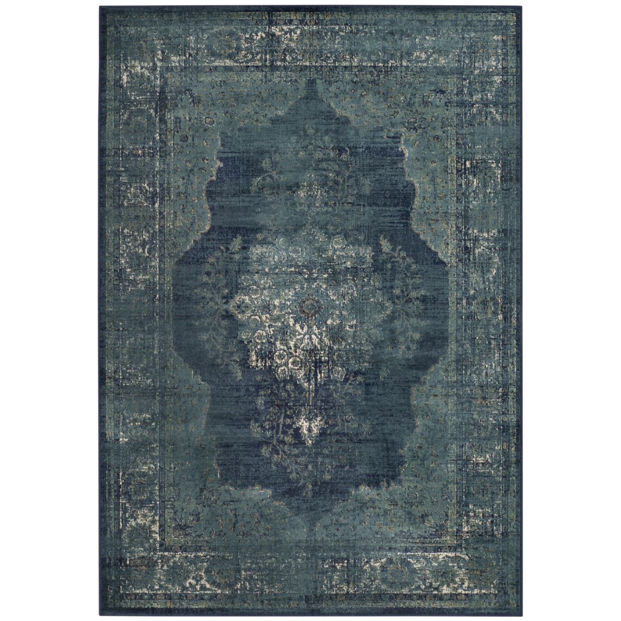 SAFAVIEH Vintage Winthrop Traditional Area Rug, Navy, 3'3" x 5'7"