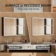 thumbnail image 6 of ANGELES HOME 48" X 30" LED Mirrored Medicine Cabinet, Medicine Cabinets with Lights for Bathroom, Recessed or Surface Mount, Led Medicine Cabinet with Outlets & USB, Defogger, Dimmer, Two Open Doors, 6 of 12