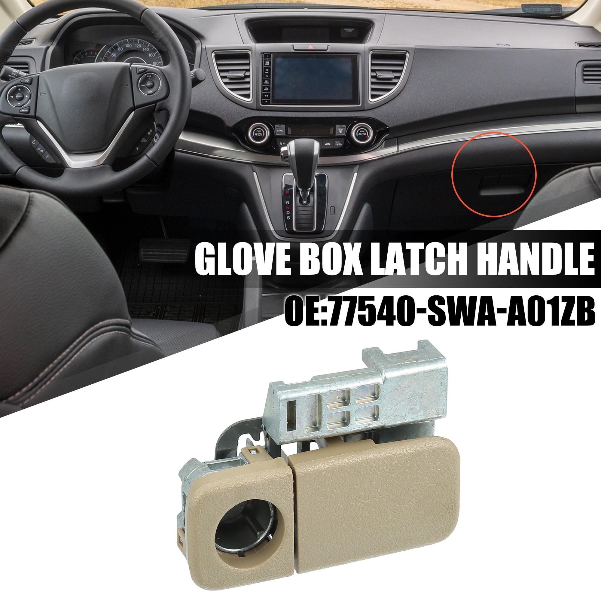 Unique Bargains Beige Glove Box Latch Handle for Honda CR-V 2007-2011 Replace 77540-SWA-A01ZB Car Interior Accessories
