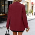 thumbnail image 4 of Women's Solid Color Single Button Blazer Casual Long Sleeve Fashion Outerwear Wine Red M, 4 of 5