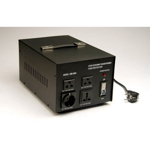 SIM 5000 - 5000 Watt Voltage Power Converter Step Up/Down Transformer. Converts 110V to 220V or 220V to 110V for Worldwide Use.