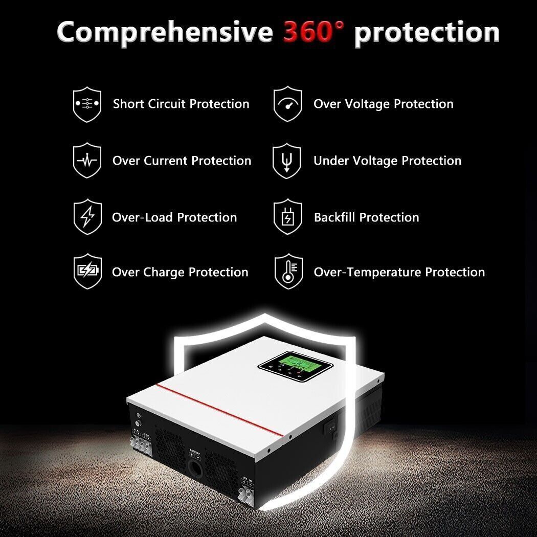 1000W Solar Hybrid Inverter DC12V to AC220V MPPT 40A Max PV 600W DC150V Input