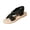 Black_017, variant on Women’s Twisted Linen Fabric Ankle Strap Flat Sandals, Woven Rope Edge Open Toe Slip On Boho Casual Summer Slide Sandals Blue 10(EU-43)