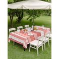 thumbnail image 4 of Outdoor Tablecloth with Umbrella Hole for Patio/Picnic/Party/Camping, Orange Red Stripe Waterproof Table Cloth Rectangle Table Cover Washable, Summer Country Polka Dot Wooden Grain (52"x 70"), 4 of 9