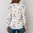 thumbnail image 7 of Women Waffle Knit Long Sleeve Henley Top Gradient Color Half Button V Neck Shirt Loose Fit Casual Tunic Blouse S, 7 of 7