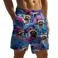 thumbnail image 6 of Funny Tropical Raccoon Hawaiian Shorts For Men Racoon Mens Tropical Shorts Men Swim Trunks Mens Shorts, 6 of 7