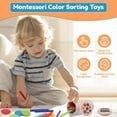 thumbnail image 5 of Wooden Learning Color Sorting Toys for 1 2 3 Toddlers Sensory Sorting Coin Box Toys for Toddlers 1-3 Fine Motor Skills Toys and Matching Games for 3-9 Kids Learning Toys, 5 of 8