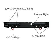 Vijay Compatible with 2019-2020-2021-2022-2023-2024 Dodge RAM 1500 Front and Rear Bumper Textured Black Steel with Lights and D-rings (NOT for Classic)
